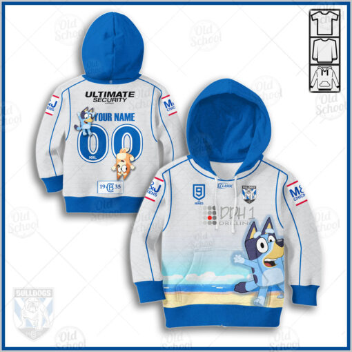 Personalize NRL Canterbury Bankstown Bulldogs x Bluey Jersey FOR KID