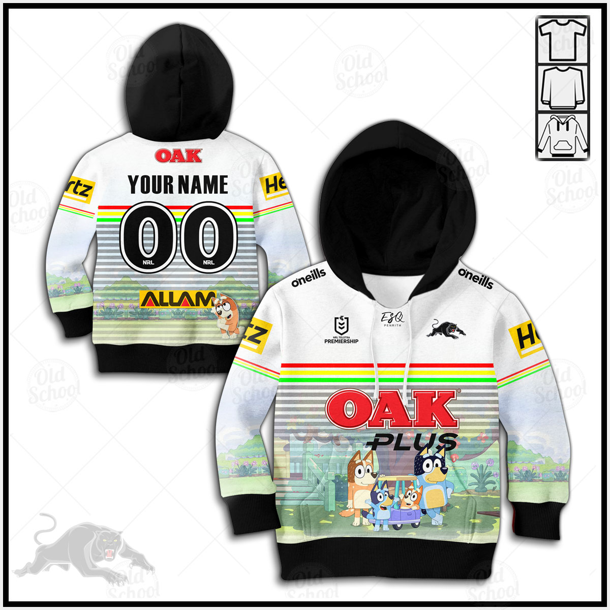 NRL Penrith Panthers Combo 3D Hoodie And Long Pants All Over