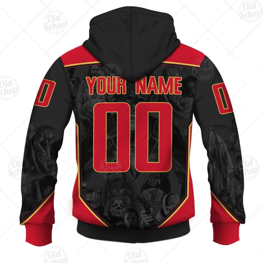 NHL Calgary Flames Custom Name Number 1981 - 1994 Vintage Home Jersey Zip  Up Hoodie