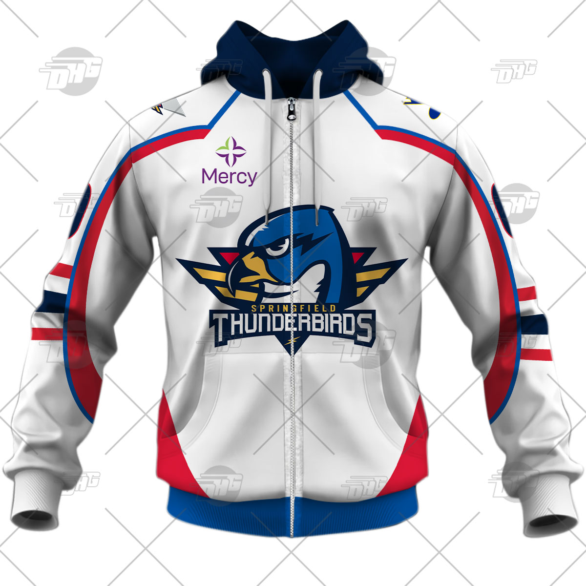 CCM Quicklite Springfield Thunderbirds Adult Third Blue Premier Jersey –