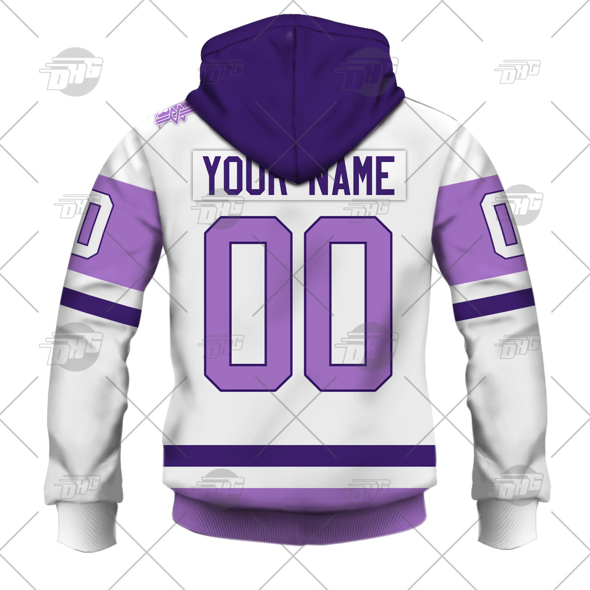 Los Angeles Kings Custom Official White/Purple Adidas Authentic Adult Custom  Hockey Fights Cancer Primegreen NHL Hockey Jersey