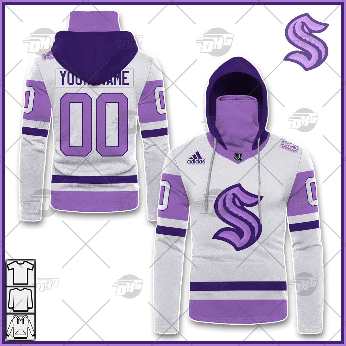 Men's Seattle Kraken adidas White/Purple Hockey Fights Cancer