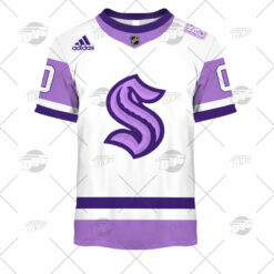 Men's Adidas White/Purple Anaheim Ducks Hockey Fights Cancer Primegreen Authentic Custom Jersey