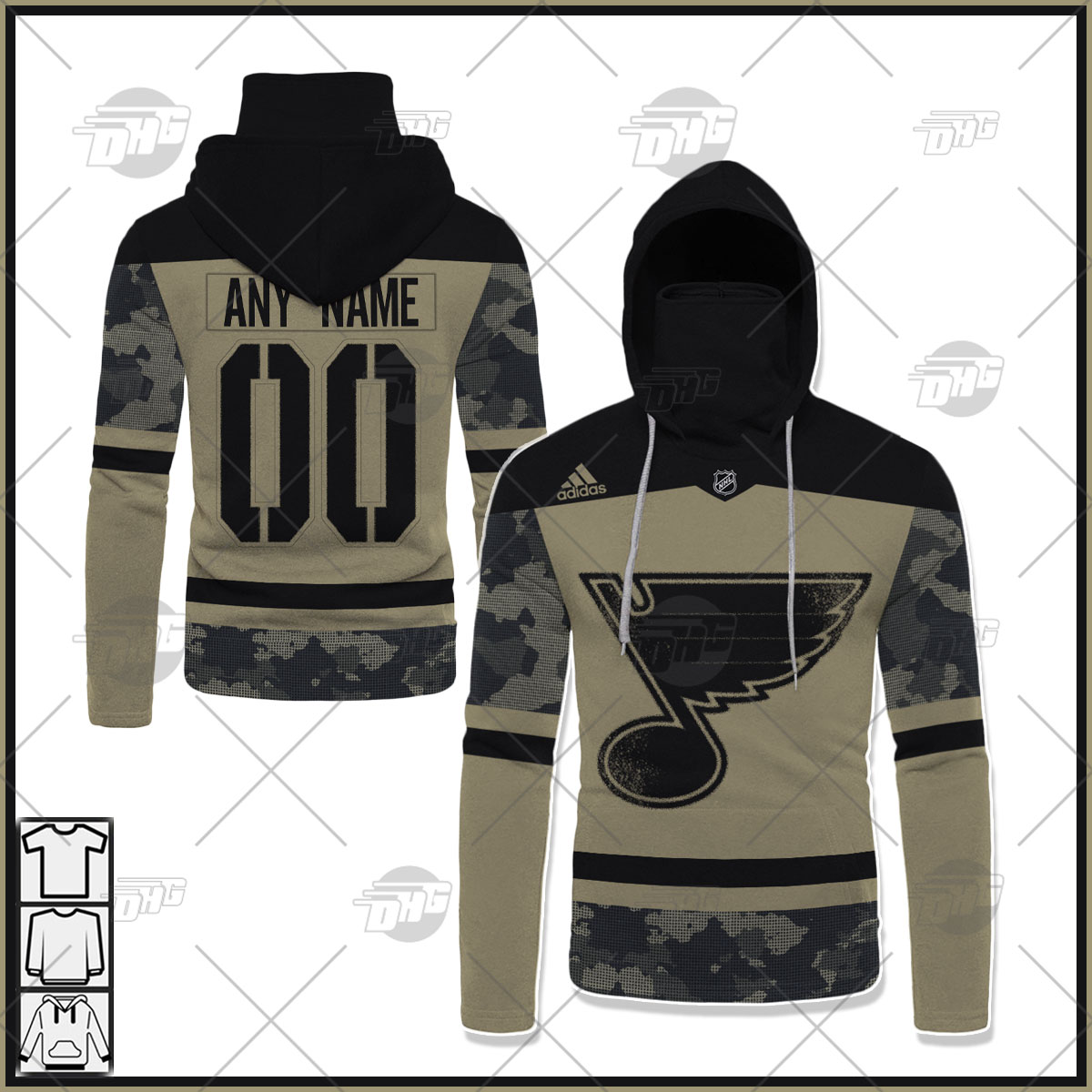 Personalized NHL St. Louis Blues Camo Military Appreciation Team Authentic  Custom Practice Jersey Hoodie - WanderGears