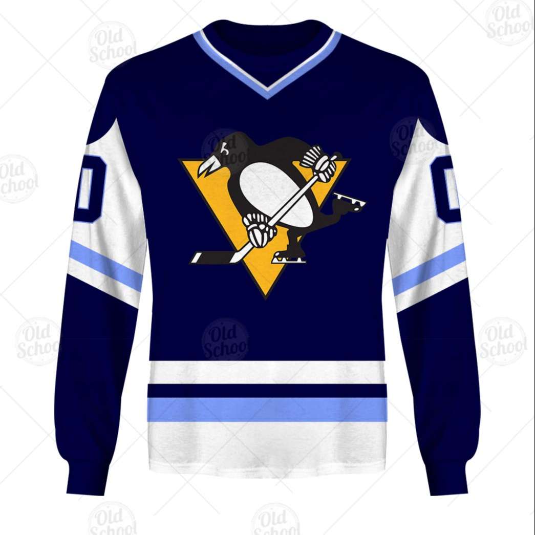 Personalized Vintage NHL Pittsburgh Penguins Navy Blue Jersey - WanderGears
