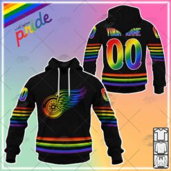 NHL Detroit Red Wings Custom Name Number LGBT Pride Jersey Sweatshirt