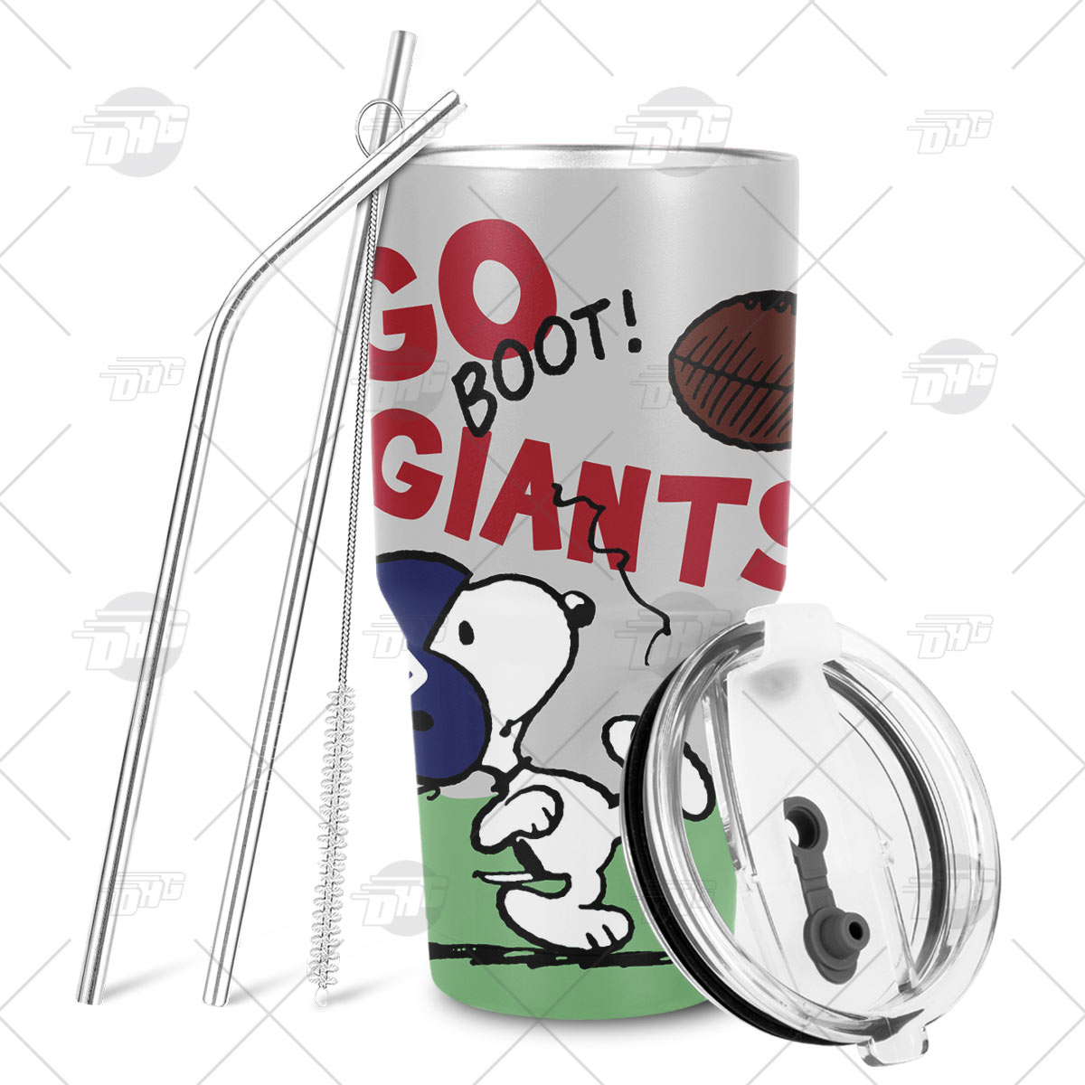 Personalized New York Giants Snoopy Tumbler