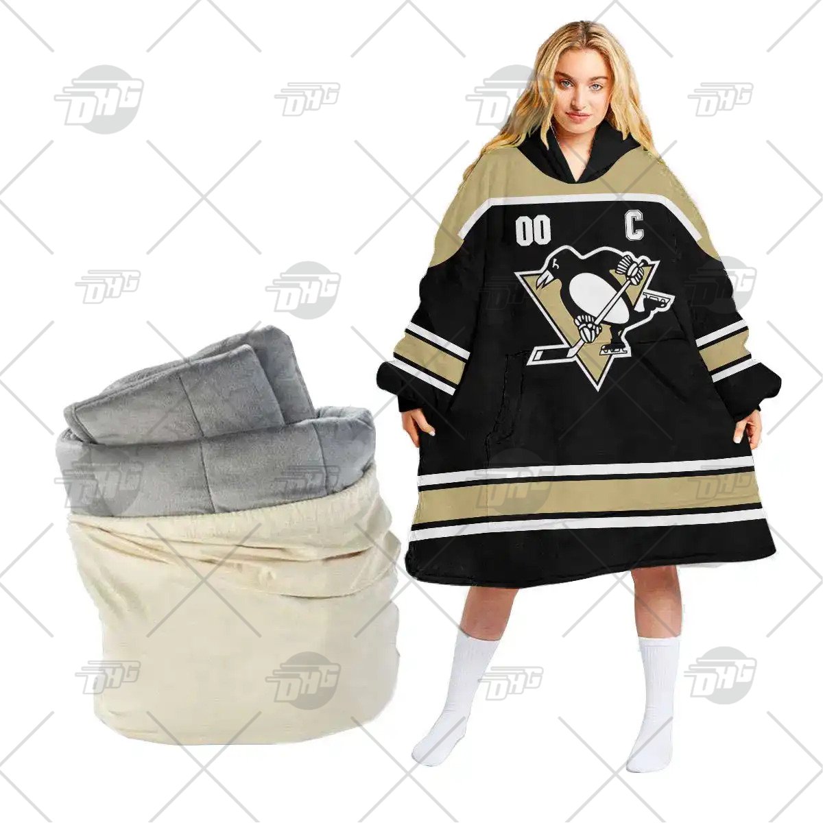 Personalized NHL Pittsburgh Penguins Oodie Hoodeez Personalize