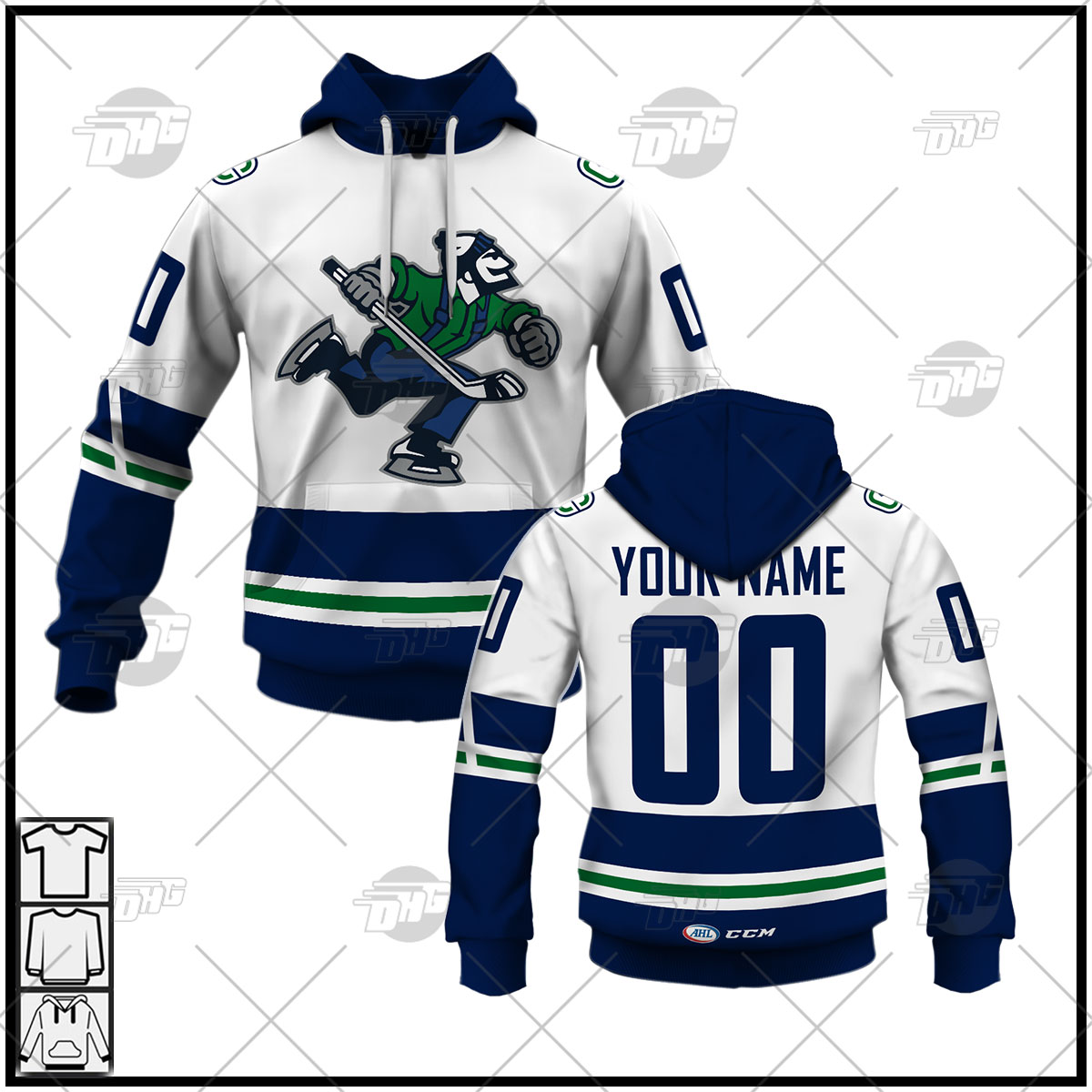 SALE] Personalized AHL Abbotsford Canucks Premier Jersey White